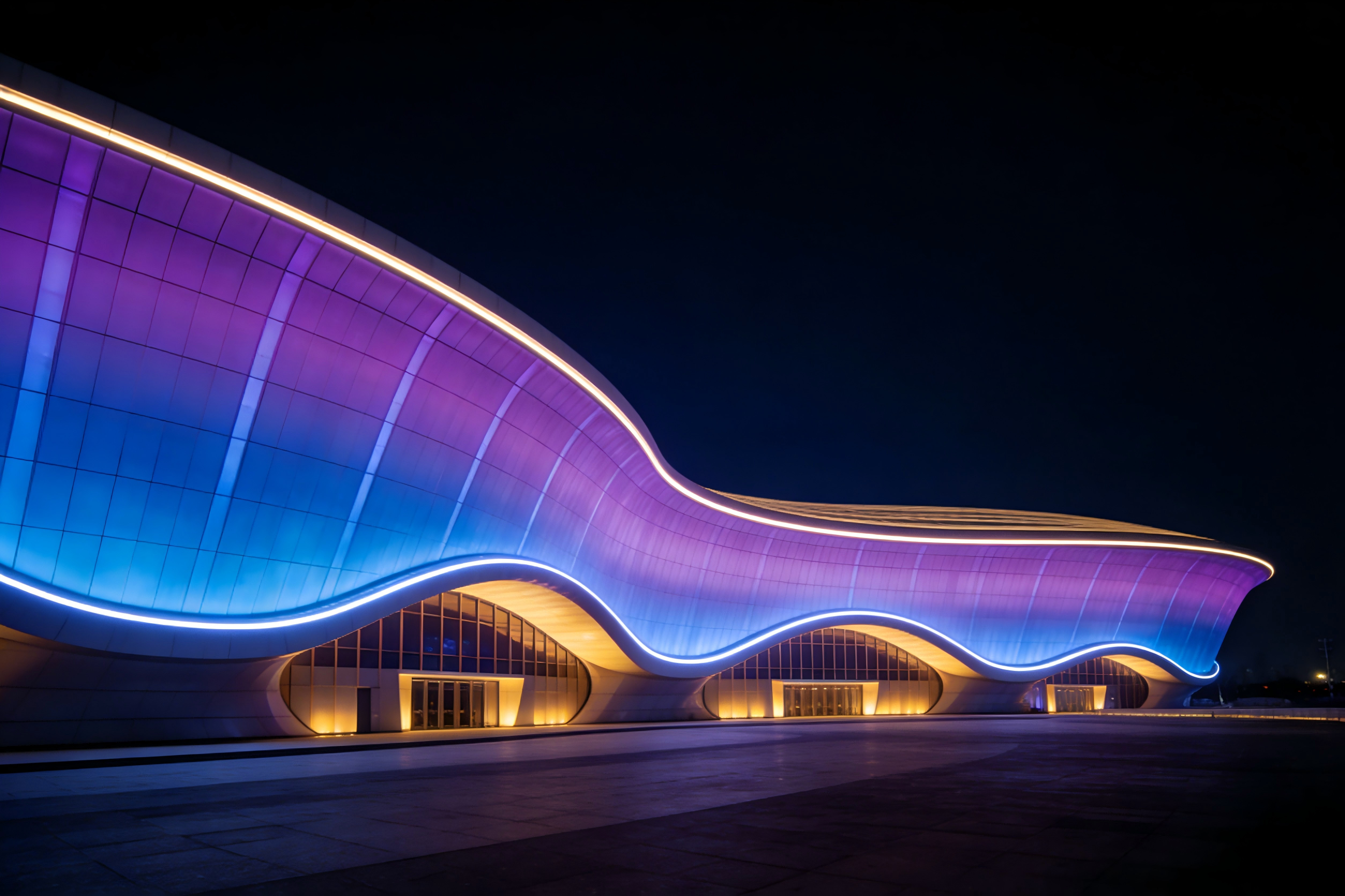 Stadium flexible wall washer lighting application case