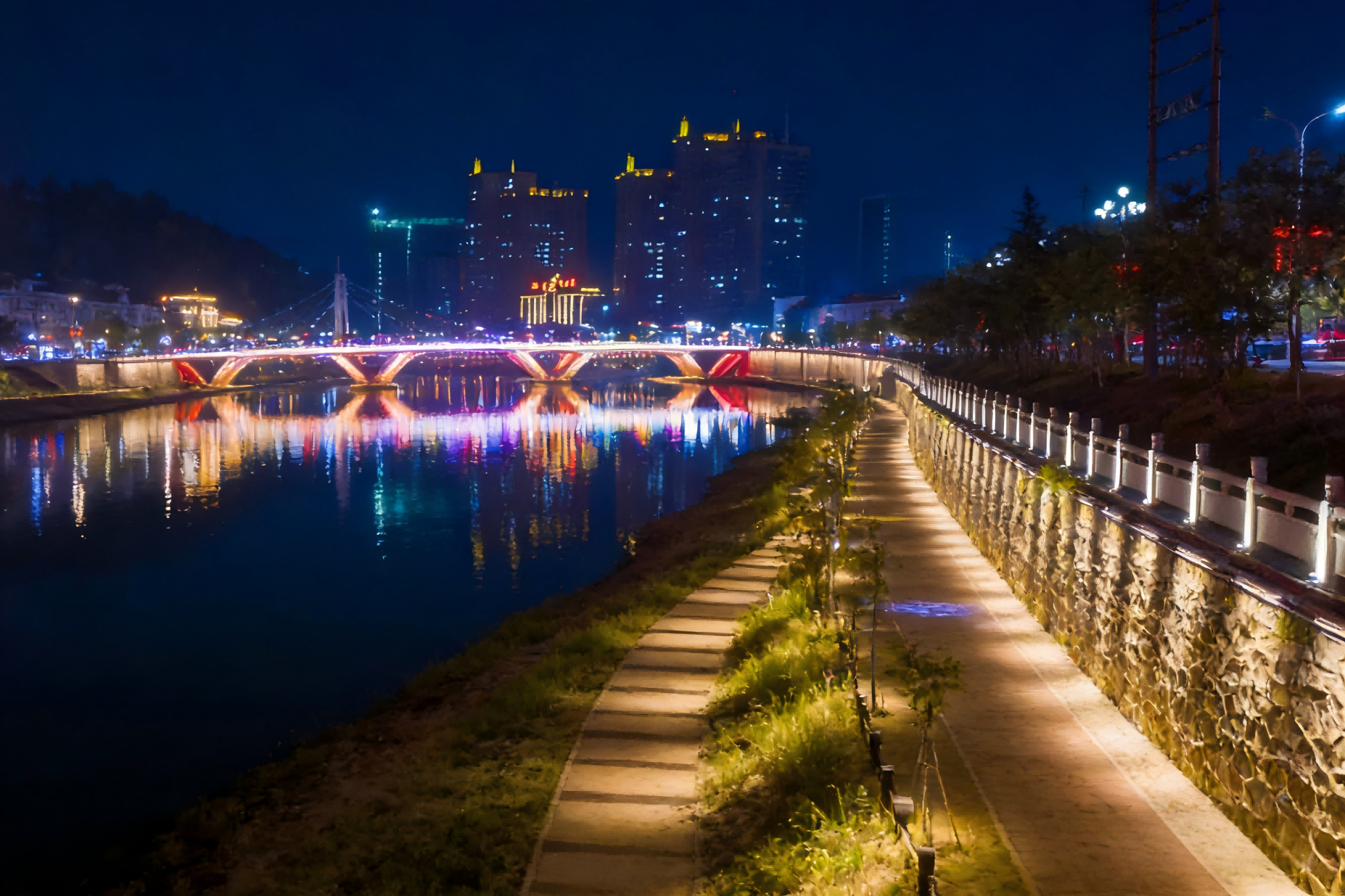 JBOAN Jinboan LED flexible wall washer reshapes the texture of night tour on the river bank