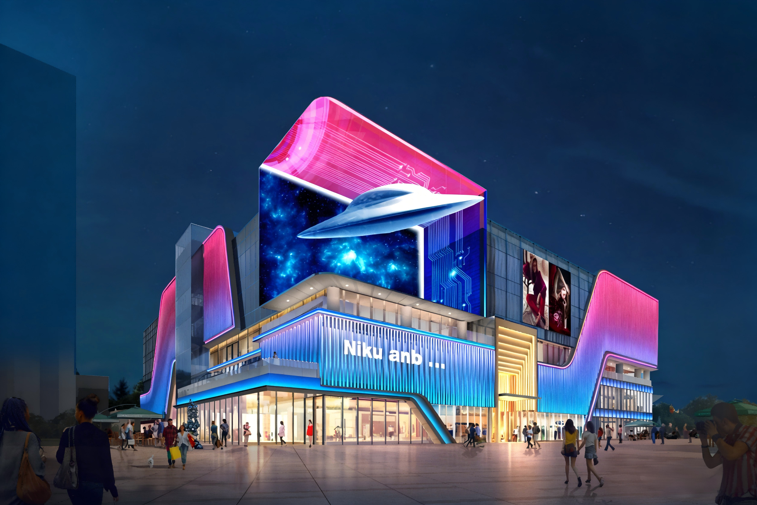 Wanda exterior wall lighting RGBW flexible neon lighting solution