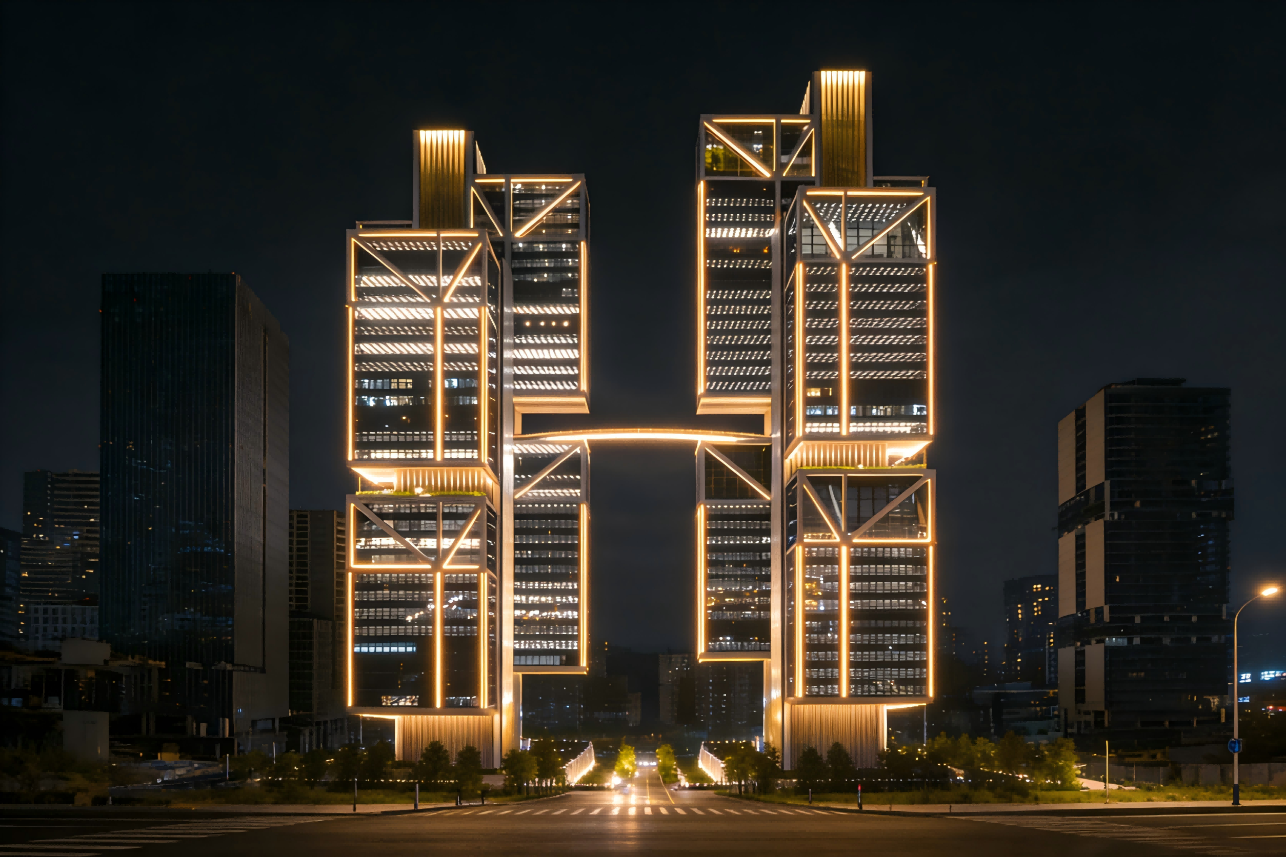 JBOAN Jinboan flexible LED neon light business building lighting (Figure 4)
