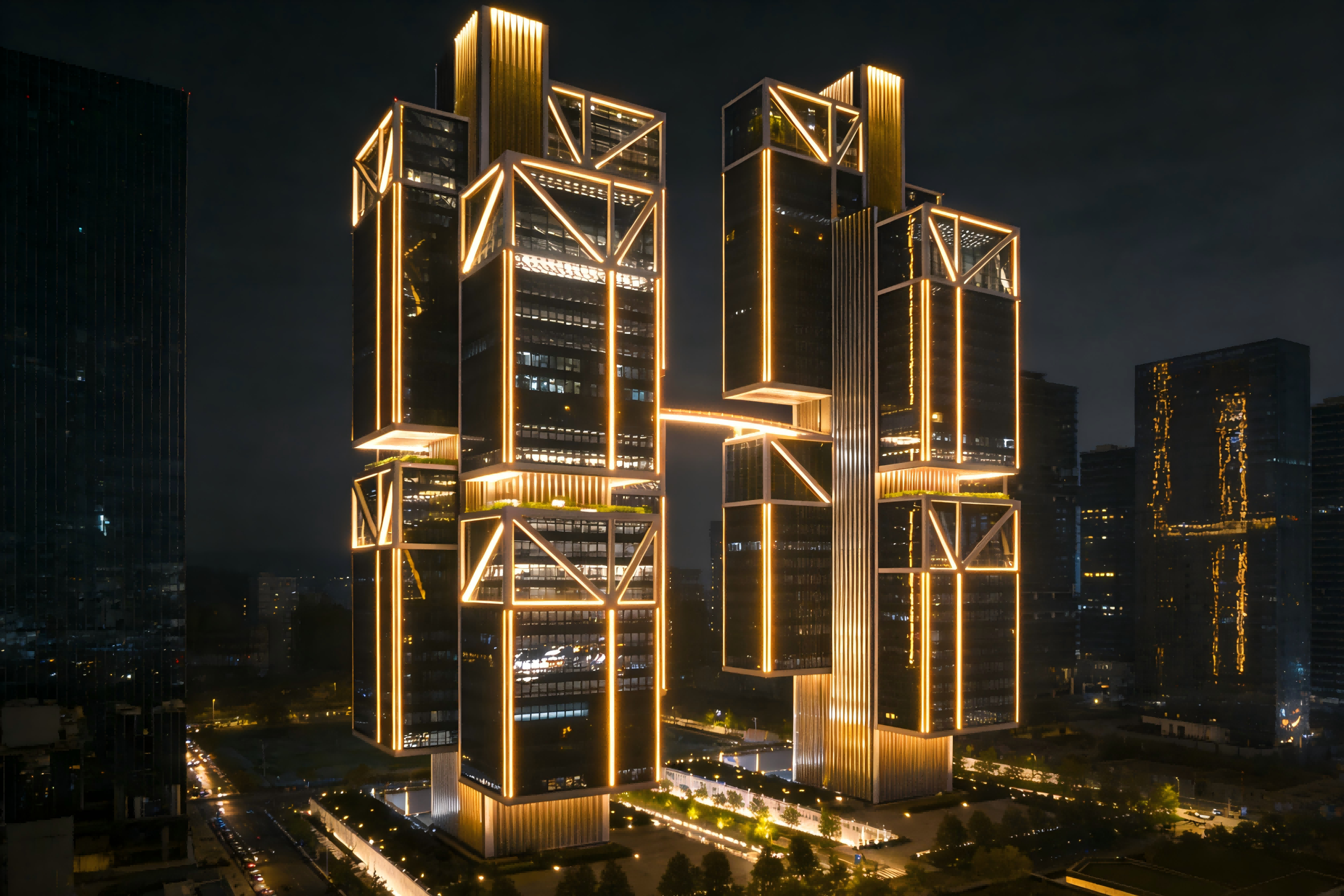 JBOAN Jinboan flexible LED neon light business building lighting (Picture 3)