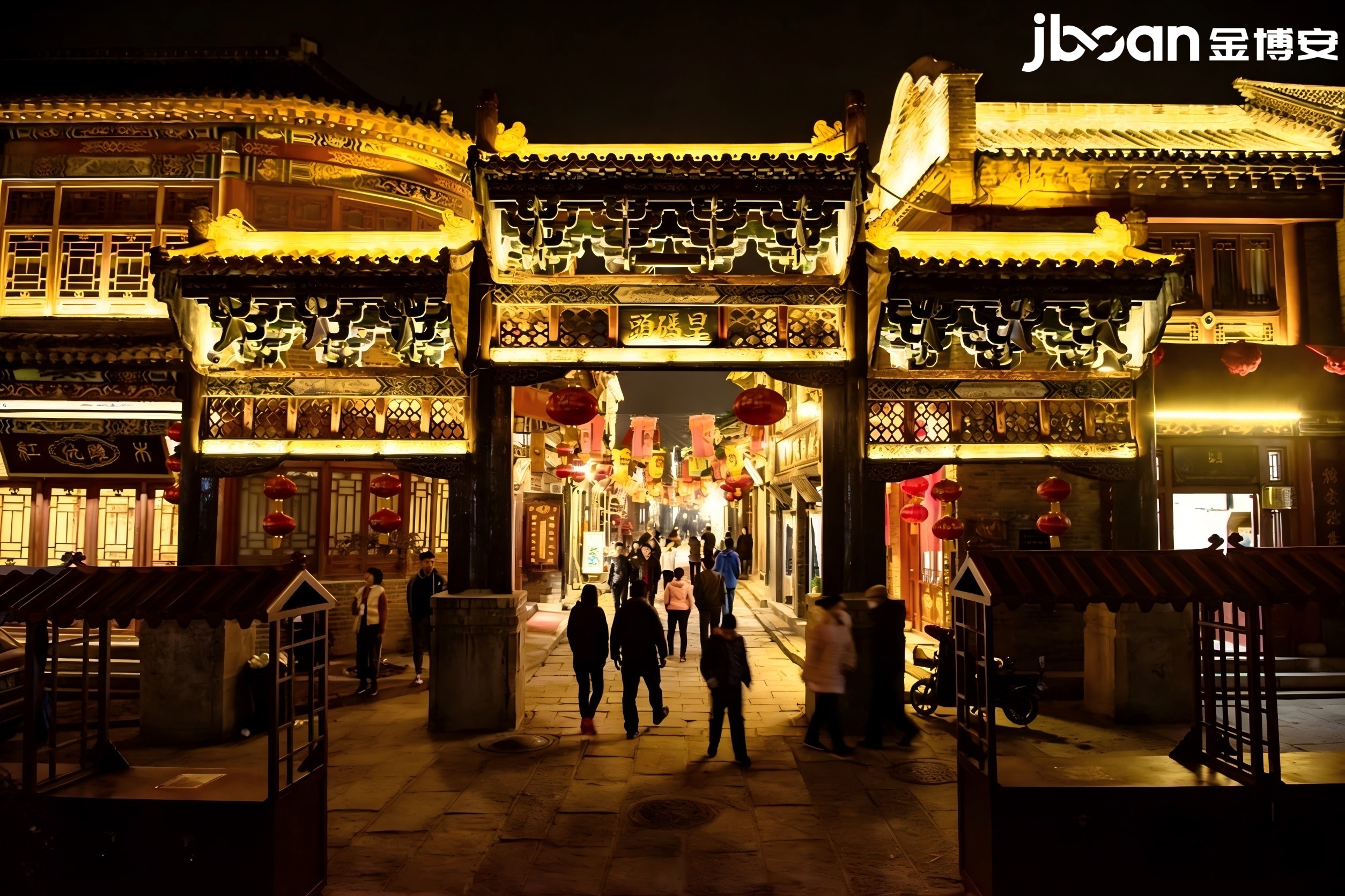 JBOAN Jinboan craftsman made Zibo Zhoucun ancient street night scene