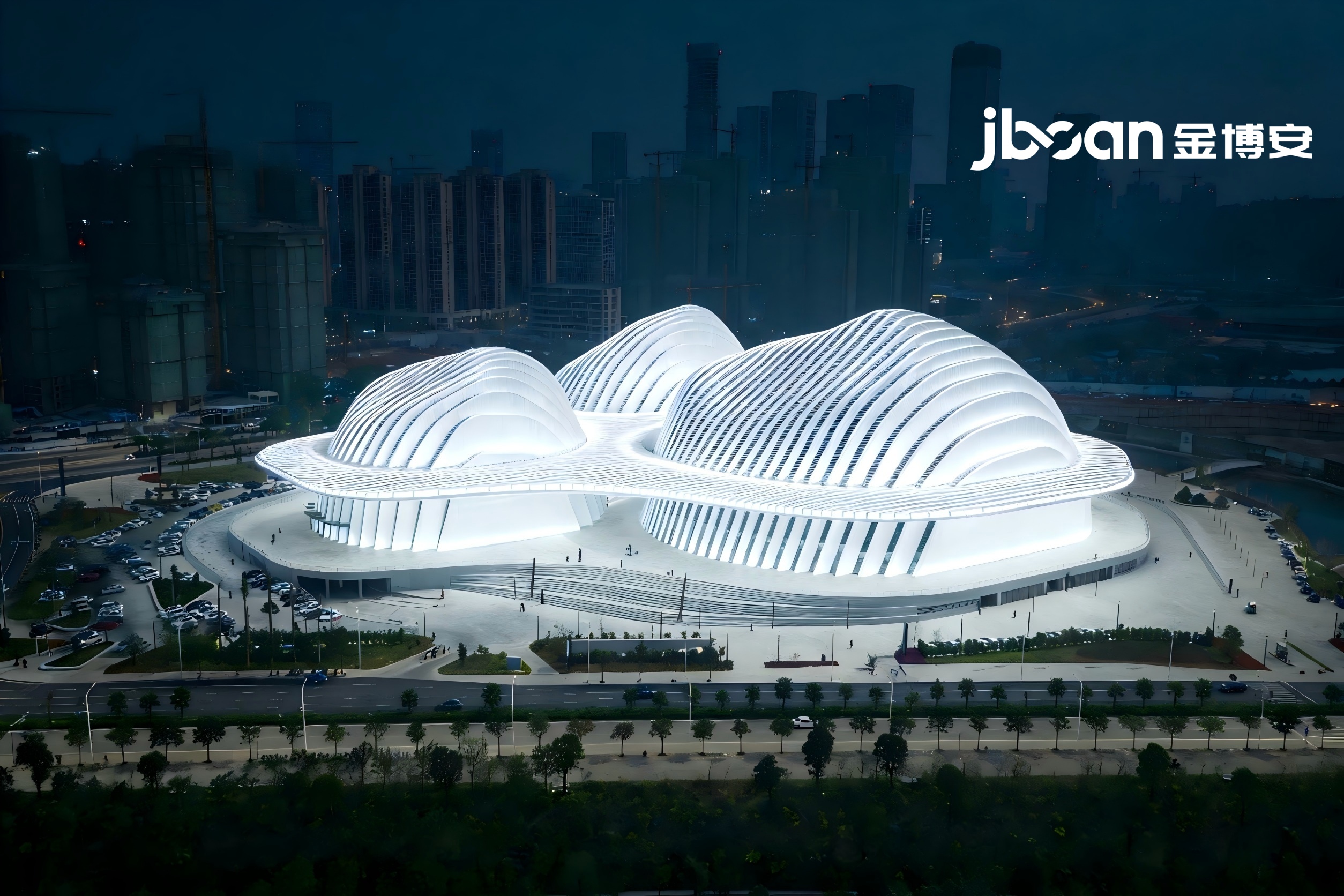 Jinboan 4000K flexible DMX512 wall washer: lighting up the light and shadow poetry of Guangxi Culture and Art Center