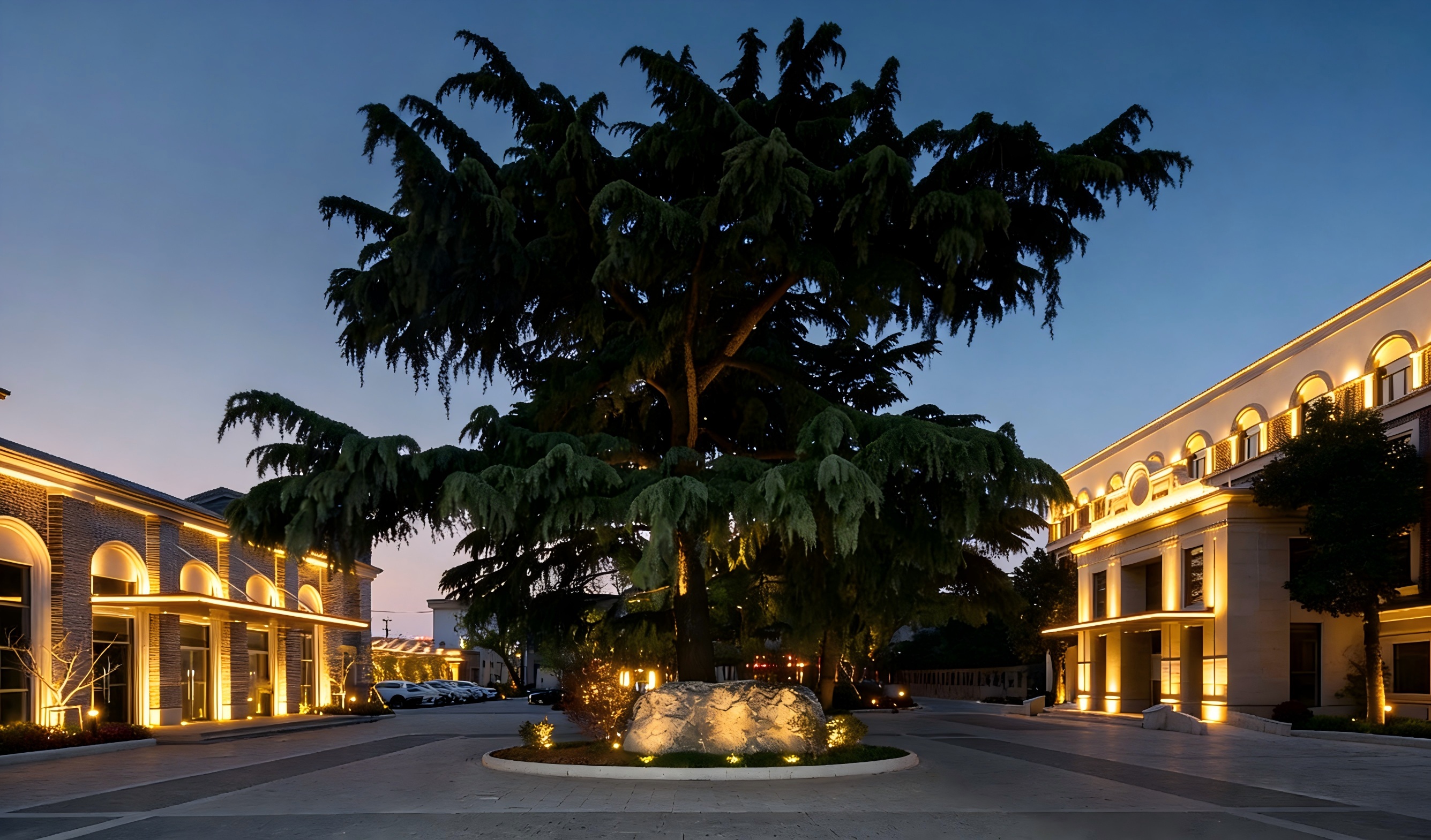 ​JBOAN Jinboan’s warm light reflects the ancient building and lights up the night scene of Changmen Hotel.