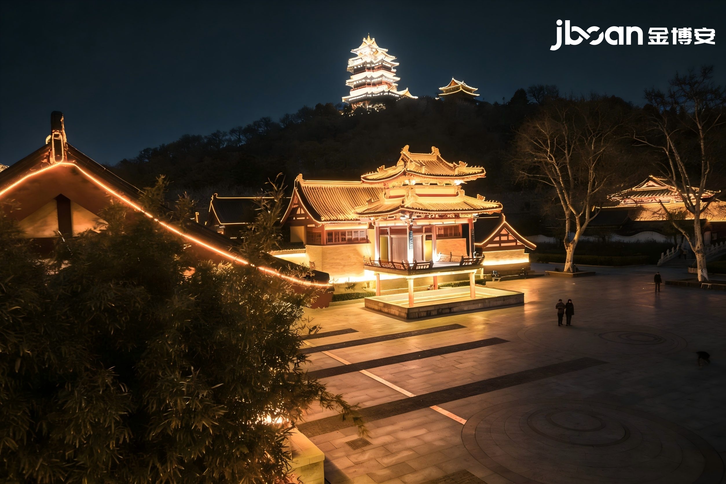 Jinboan 3000K flexible wall washer lights up the Yuejiang Tower Scenic Area in Nanjing, revitalizing the night view of ancient buildings with new charm (Picture 3)